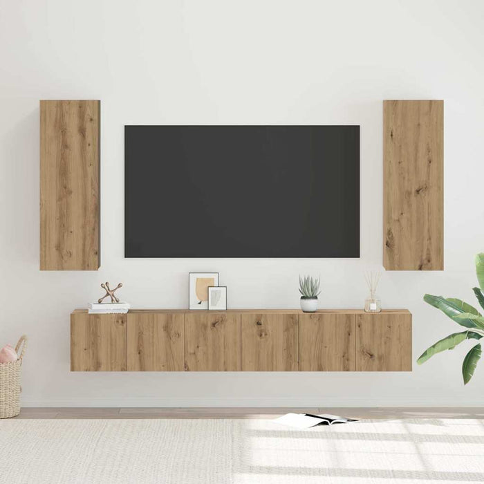 Set comodă TV 5 pcs Stejar Artizanal Lemn compozit WALTI
