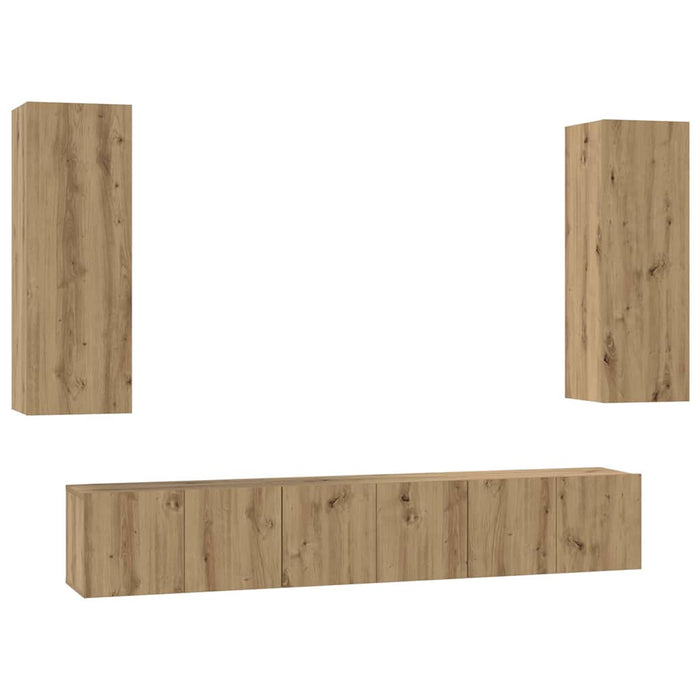 Set comodă TV 5 pcs Stejar Artizanal Lemn compozit WALTI