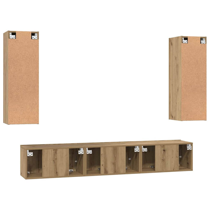 Set comodă TV 5 pcs Stejar Artizanal Lemn compozit WALTI