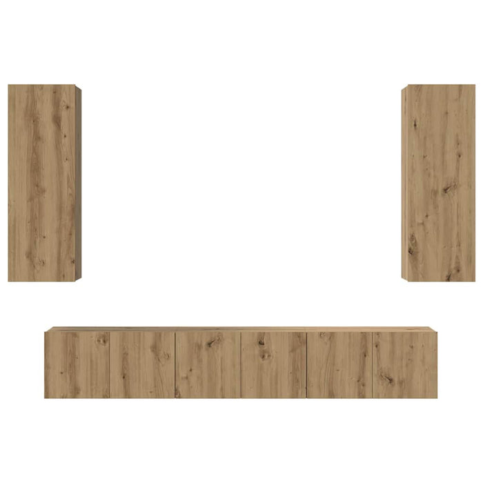 Set comodă TV 5 pcs Stejar Artizanal Lemn compozit WALTI