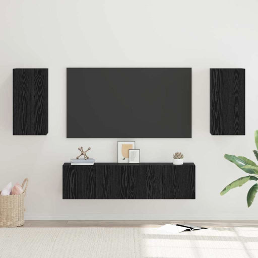 Set comodă TV cu raft Altele 4 pcs Stejar negru Mediu 60 x 30 x 30 cm - WALTI WALTI