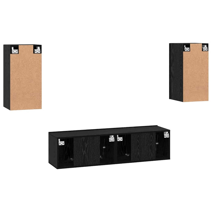 Set comodă TV cu raft Altele 4 pcs Stejar negru Mediu 60 x 30 x 30 cm - WALTI WALTI