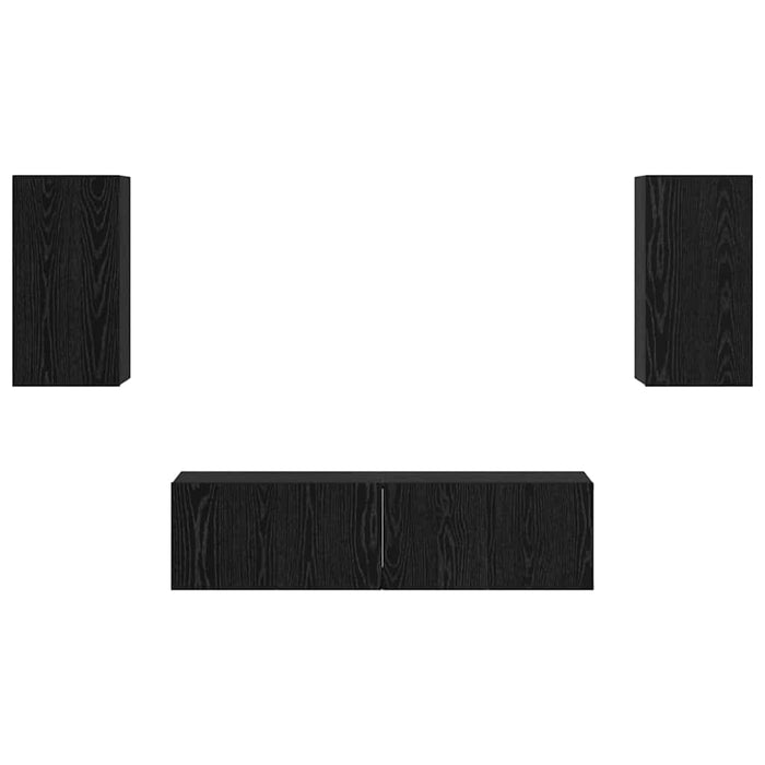 Set comodă TV cu raft Altele 4 pcs Stejar negru Mediu 60 x 30 x 30 cm - WALTI WALTI