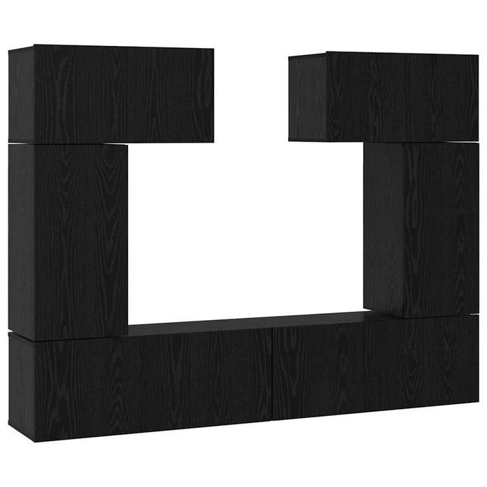Set comodă TV 6 pcs Stejar negru 80 x 30 x 30 cm Lemn compozit - WALTI WALTI