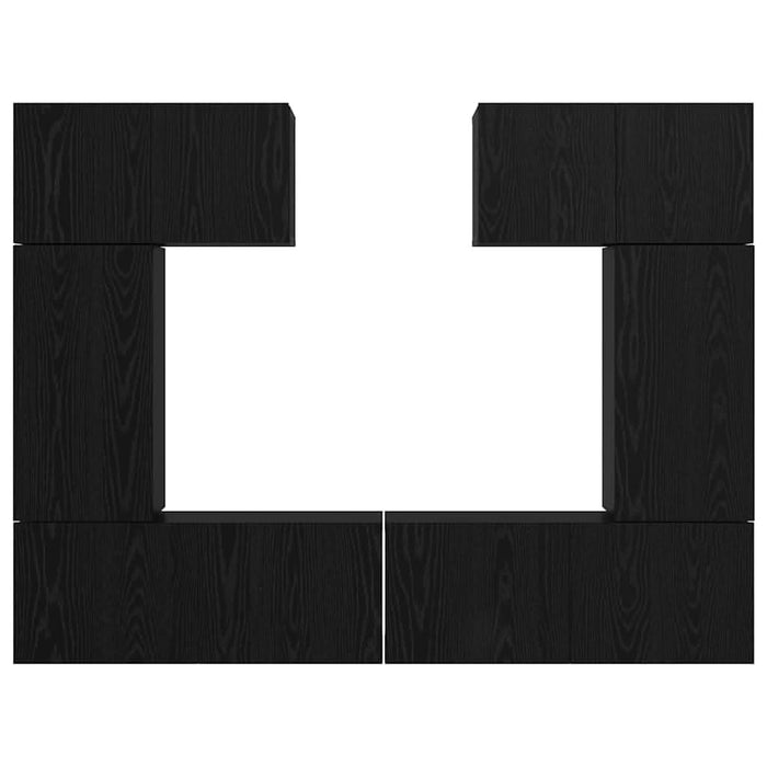 Set comodă TV 6 pcs Stejar negru 80 x 30 x 30 cm Lemn compozit - WALTI WALTI