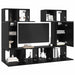Set comodă TV 6 pcs Stejar negru 80 x 30 x 30 cm Lemn compozit - WALTI WALTI