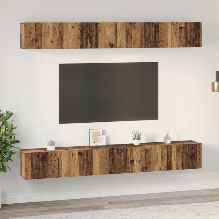 Set comodă TV 6 pcs Lemn vechi 60 x 30 x 35 cm Lemn compozit - WALTI WALTI