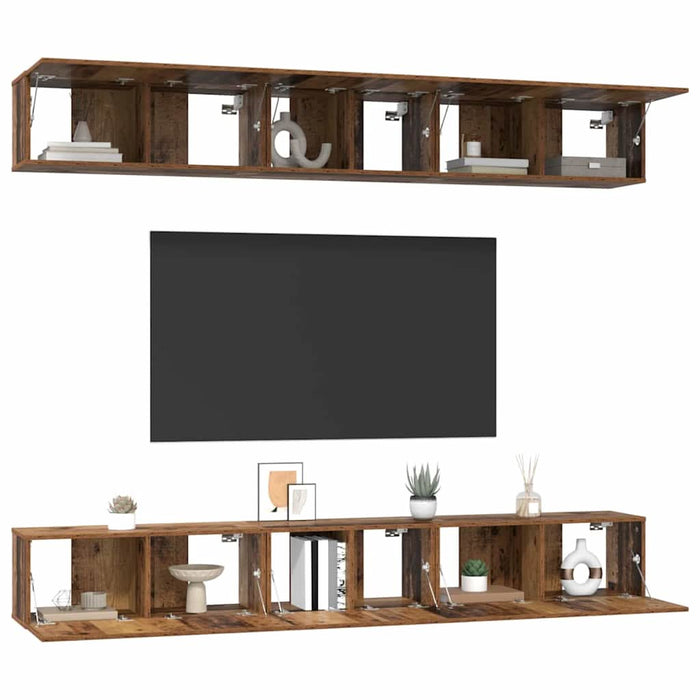 Set comodă TV 6 pcs Lemn vechi 60 x 30 x 35 cm Lemn compozit - WALTI WALTI