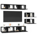 Set comodă TV Pe perete 6 pcs Stejar Negru Lemn compozit - WALTI WALTI