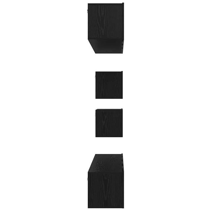 Set comodă TV Pe perete 6 pcs Stejar Negru Lemn compozit - WALTI WALTI