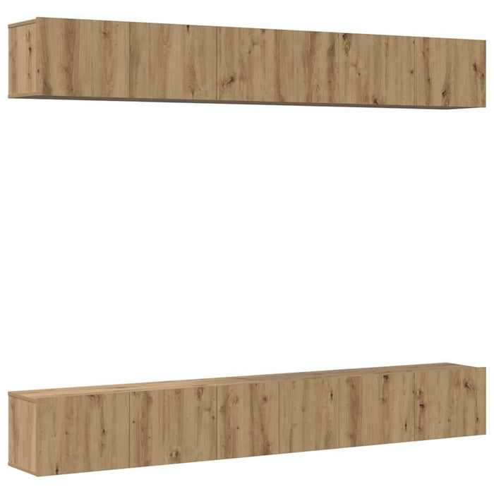 Set comodă TV cu raft 6 pcs stejar artizanal 60 x 30 x 35 cm - WALTI WALTI