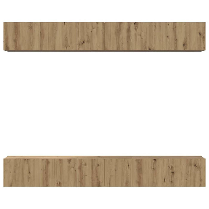 Set comodă TV cu raft 6 pcs stejar artizanal 60 x 30 x 35 cm - WALTI WALTI