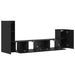 Dulap pentru TV pe Perete 3 pcs Stejar Negru Lemn compozit - WALTI WALTI