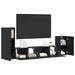 Dulap pentru TV pe Perete 3 pcs Stejar Negru Lemn compozit - WALTI WALTI