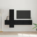 Set comodă TV cu raft Pe perete cu depozitare cu ușă 5 pcs Stejar negru Lemn compozit - WALTI WALTI