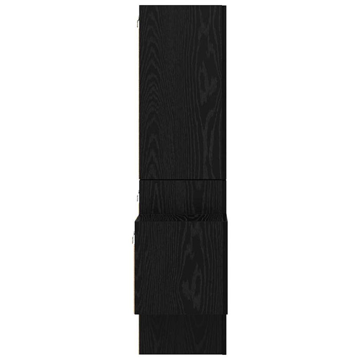 Set comodă TV cu raft Pe perete cu depozitare cu ușă 5 pcs Stejar negru Lemn compozit - WALTI WALTI