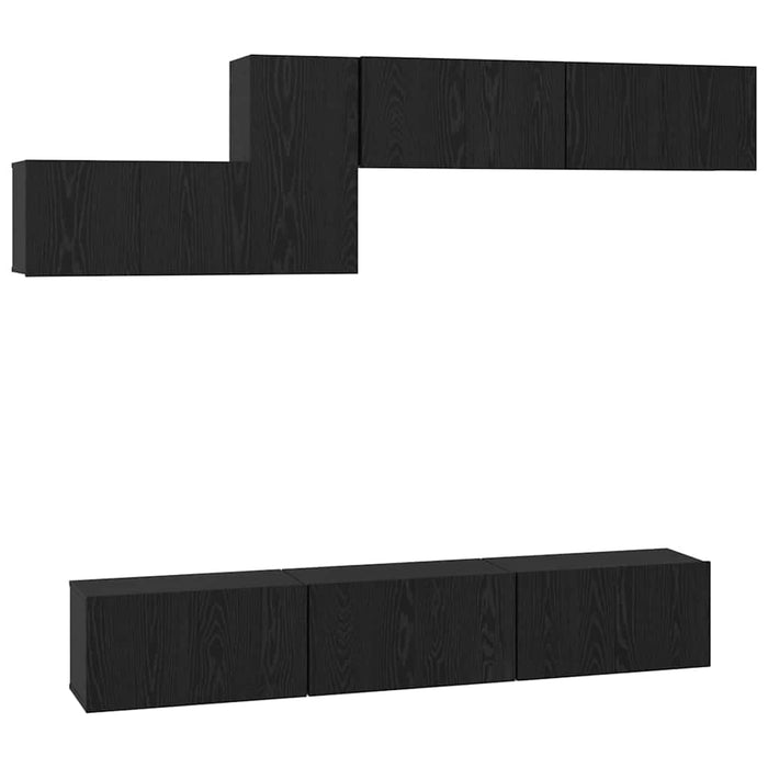 Set comodă TV 7 pcs Stejar negru 60 x 30 x 30 cm Lemn compozit - WALTI WALTI