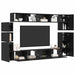 Set comodă TV Pe perete 9 pcs Stejar Negru Lemn compozit - WALTI WALTI