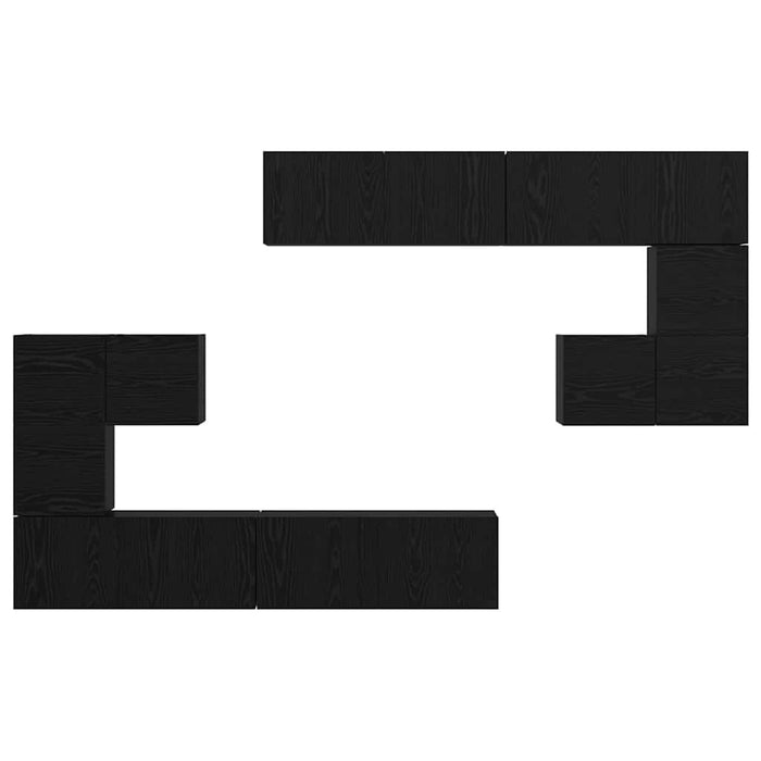 Unități TV Pe perete 4 pcs Stejar Negru Lemn compozit - WALTI WALTI