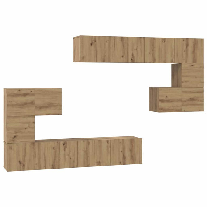 Unități TV Pe perete 4 pcs Stejar Artizanal Lemn compozit - WALTI WALTI