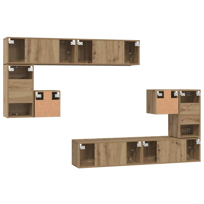 Unități TV Pe perete 4 pcs Stejar Artizanal Lemn compozit - WALTI WALTI