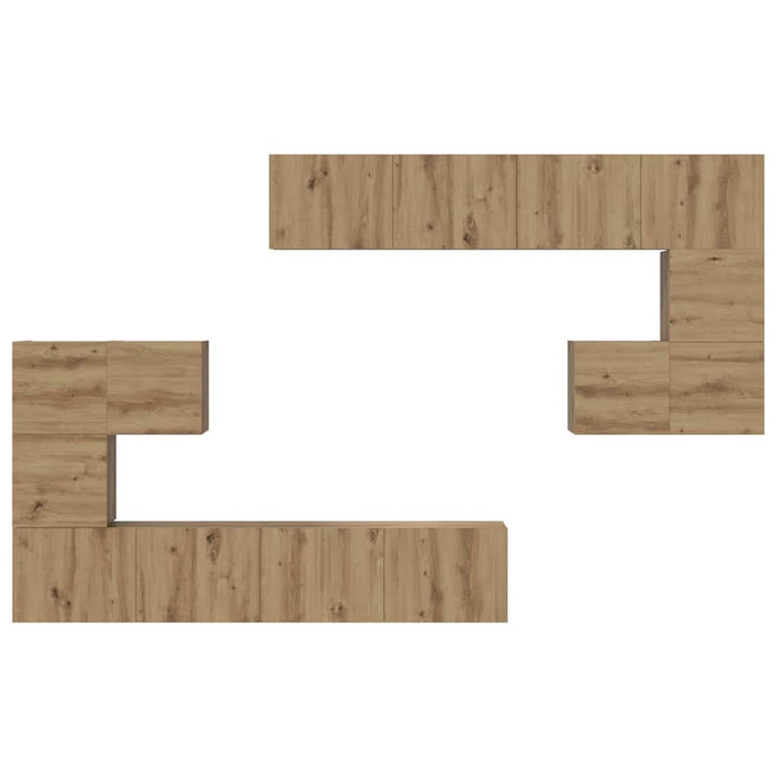 Unități TV Pe perete 4 pcs Stejar Artizanal Lemn compozit - WALTI WALTI