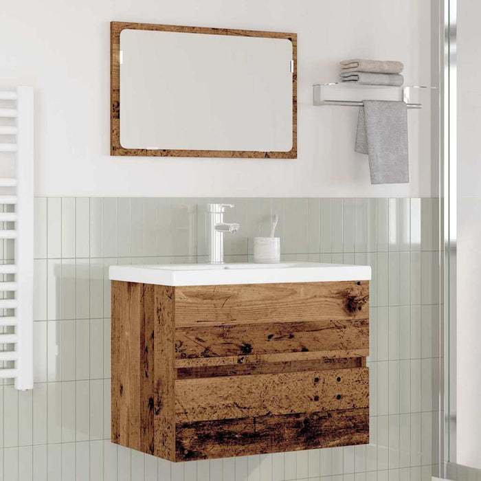 Set de mobilier pentru baie 3 pcs Lemn Vechi Lemn compozit - WALTI WALTI