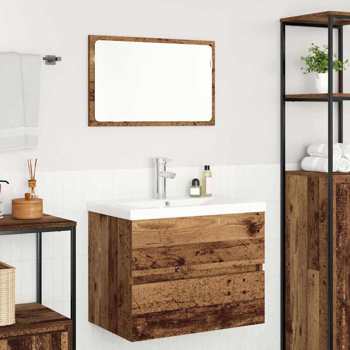Set de mobilier pentru baie 3 pcs Lemn Vechi Lemn compozit - WALTI WALTI