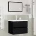 Set de mobilier pentru baie 3 pcs Stejar Negru Lemn compozit - WALTI WALTI