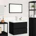 Set de mobilier pentru baie 3 pcs Stejar Negru Lemn compozit - WALTI WALTI