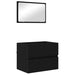 Set de mobilier pentru baie 3 pcs Stejar Negru Lemn compozit - WALTI WALTI