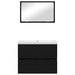 Set de mobilier pentru baie 3 pcs Stejar Negru Lemn compozit - WALTI WALTI