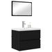 Set de mobilier pentru baie 3 pcs Stejar Negru Lemn compozit - WALTI WALTI