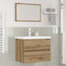 Set de mobilier pentru baie cu sertar 3 pcs Stejar Artizanal - WALTI WALTI