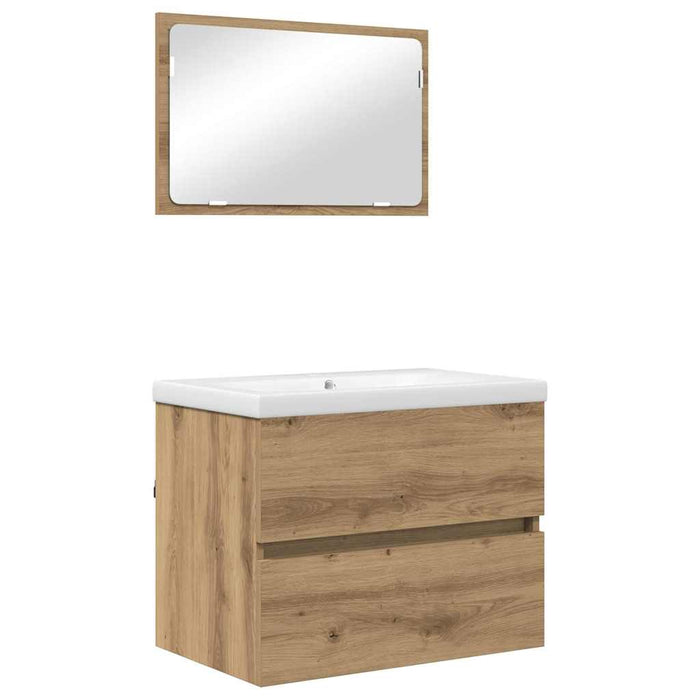 Set de mobilier pentru baie cu sertar 3 pcs Stejar Artizanal - WALTI WALTI