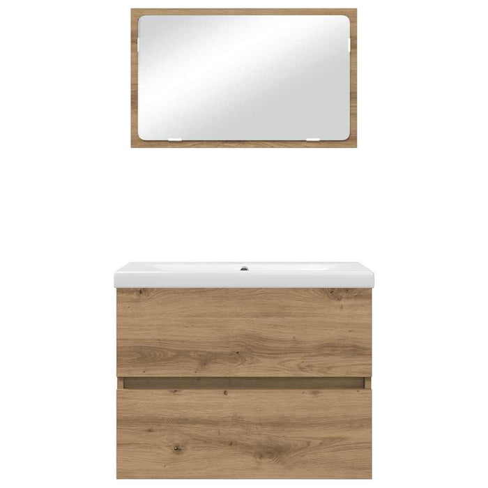 Set de mobilier pentru baie cu sertar 3 pcs Stejar Artizanal - WALTI WALTI