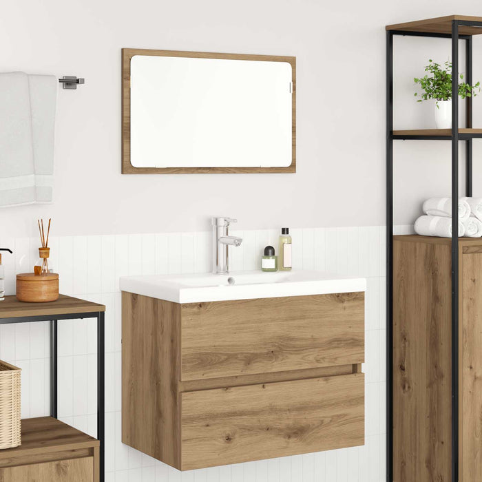 Set de mobilier pentru baie cu sertar 3 pcs Stejar Artizanal - WALTI WALTI