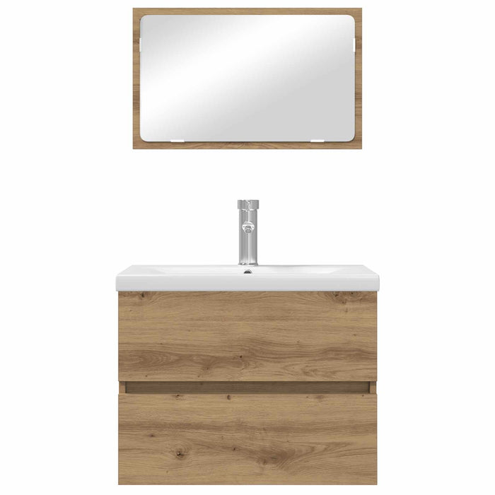 Set de mobilier pentru baie cu sertar 3 pcs Stejar Artizanal - WALTI WALTI
