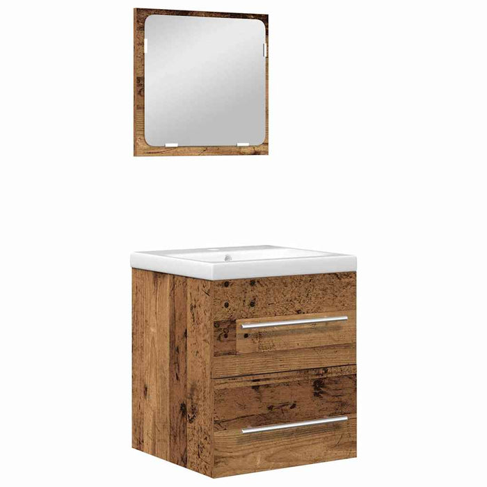 Set de mobilier pentru baie 2 pcs Lemn vechi 41 x 38.5 x 48 cm - WALTI WALTI