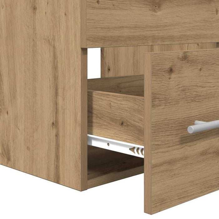 Set de mobilier pentru baie cu sertar 2 pcs Stejar negru - WALTI WALTI