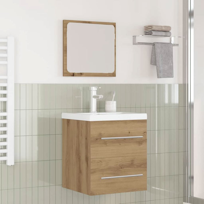 Set de mobilier pentru baie cu sertar 2 pcs Stejar negru - WALTI WALTI