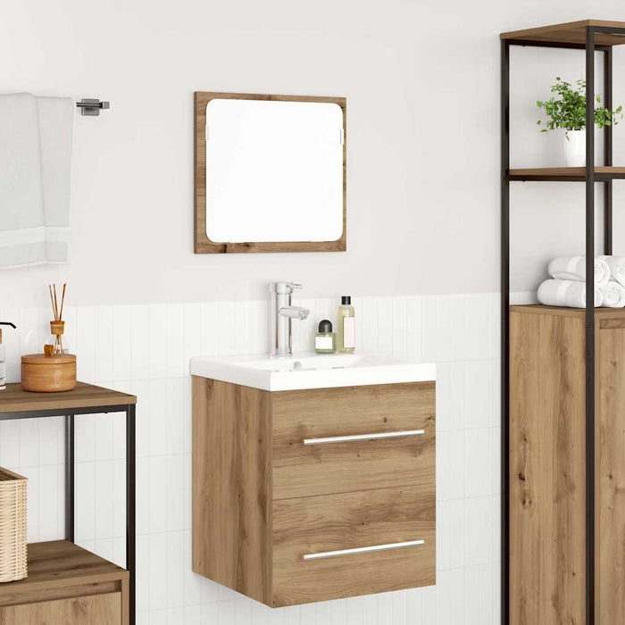 Set de mobilier pentru baie cu sertar 2 pcs Stejar negru - WALTI WALTI
