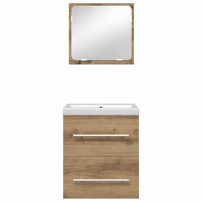 Set de mobilier pentru baie cu sertar 2 pcs Stejar negru - WALTI WALTI