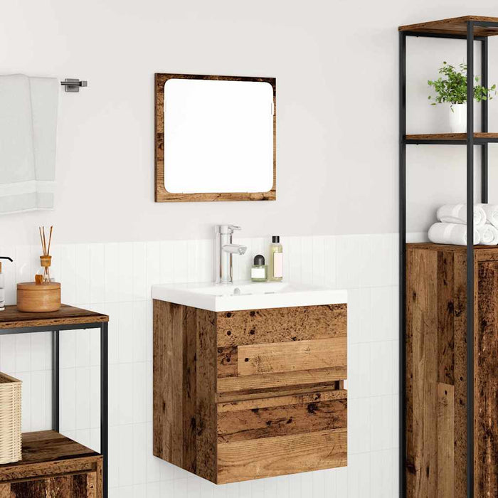 Set de mobilier pentru baie 3 pcs Lemn Vechi și Alb Mediu - WALTI WALTI