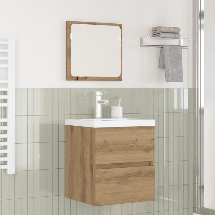 Set de mobilier pentru baie 3 pcs Stejar negru și alb Standard - WALTI WALTI