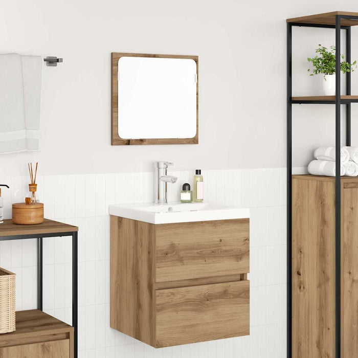 Set de mobilier pentru baie 3 pcs Stejar negru și alb Standard - WALTI WALTI