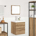 Set de mobilier pentru baie 3 pcs Stejar negru și alb Standard - WALTI WALTI