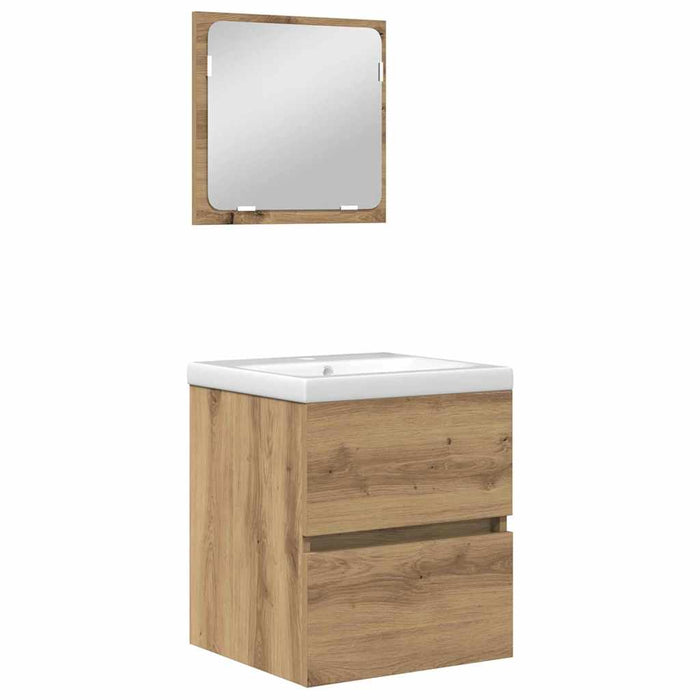 Set de mobilier pentru baie 3 pcs Stejar negru și alb Standard - WALTI WALTI