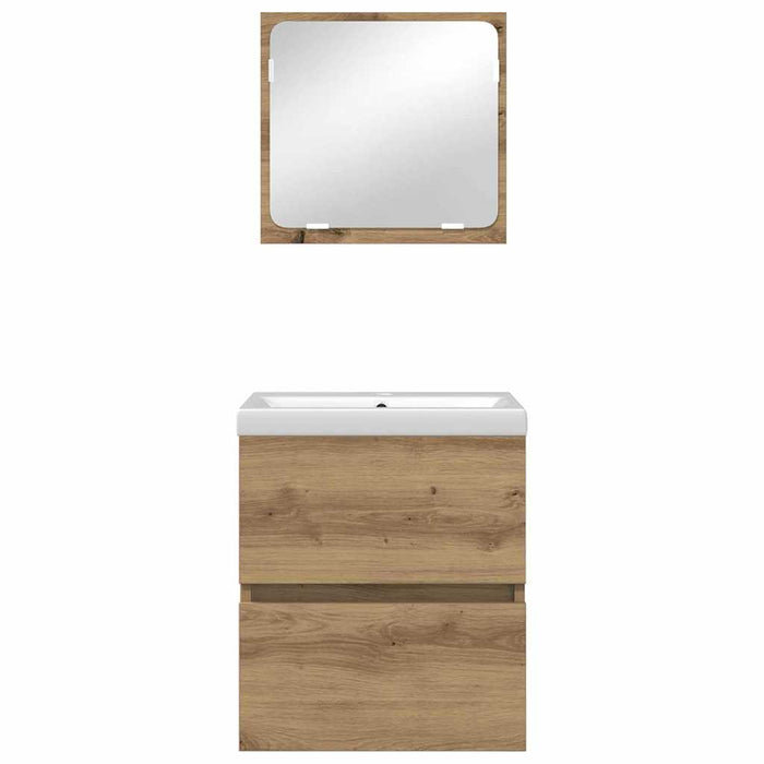 Set de mobilier pentru baie 3 pcs Stejar negru și alb Standard - WALTI WALTI