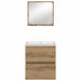 Set de mobilier pentru baie 3 pcs Stejar negru și alb Standard - WALTI WALTI